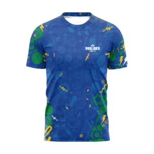 Camiseta personalizada em sublimação gola redonda colmeia